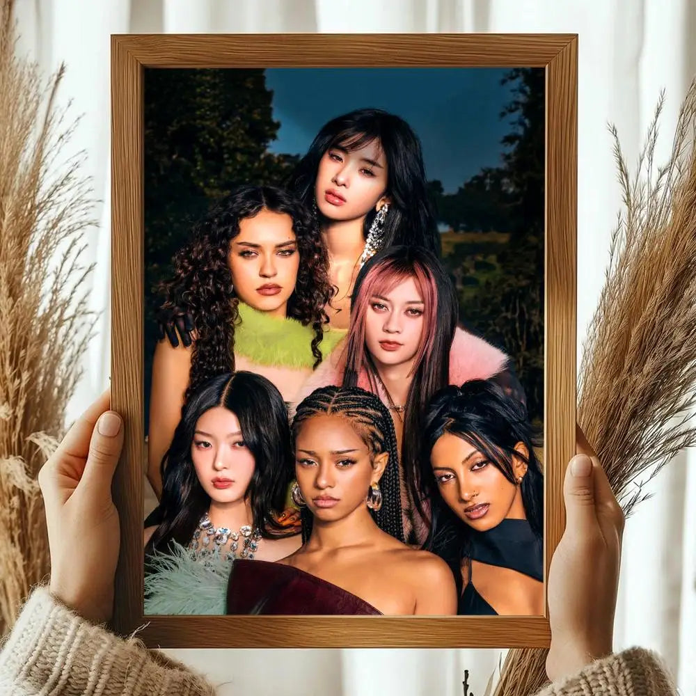 Pop Kpop Groups K_KatseyeS Magazines Poster Decorative Wall Art Stickers Mural Photo Print for Home Living Room Hallway Decor